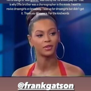 Frank Gatson Jr. Instagram - Thank You God for these Gifted Young people listening to me. 

I want to revive Dreamgirls so bad on Broadway or do the EnVogue story and call it ‘Hold On’