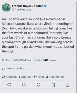 Frankie Boyle Instagram - What this means, is that I am supposed to be working