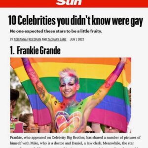 Frankie Grande Instagram - Before Pride month is (officially) over, you know I had to bring back my favorite article of all time 🤣🤣🤣

Happy #PRIDE month to EVERYONE, but especially whoever made this. I die every time 😆🏳️‍🌈✨