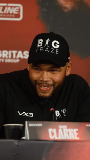 Frazer Clarke Instagram - “Threatened to give me a good bootin’” 😂

Pantomime villain @frazerclarke has played his part well, but come tomorrow night, it’s make or break time for the Olympian 🔥

#WardleyClarke | 31.03.24 | @skysportsboxing | @peacock