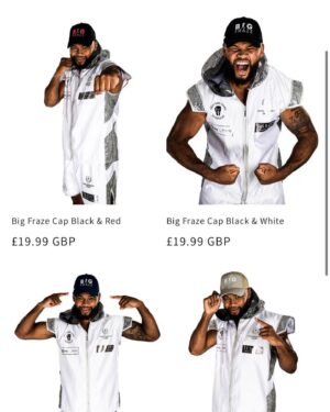 Frazer Clarke Instagram - B I G F R A Z E caps 

available now 🧢

Link in bio 

After hundreds of request the hats are now available thank you all for your support always 👊🏽💙