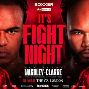 Frazer Clarke Instagram - It’s about that time… 🔥🩸

Tune in following the Man City v Arsenal game. 8:30pm expected for Main Event ring walks 👊

#WardleyClarke | 31.03.24 | @skysportsboxing | @peacock | @bet365