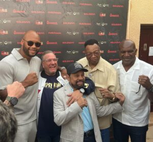 Frazer Clarke Instagram - Well today was interesting 😅 in my absolute element surrounded by my hero’s and legends of the sport I love 
Whilst talking up the biggest fight in the last 25 years 
And this is called work.
I’m feeling very blessed and loving this opportunity 

Tomorrow we will have a new undisputed heavyweight world champion and I can not wait