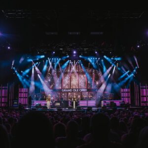 Gabby Barrett Instagram - What an unforgettable night! So incredibly happy and grateful that I got to play the Grand Ole Opry. 🤍 
I was supposed to make my debut in 2020, but then Covid happened and pregnancies, etc. so a piece of my heart is officially filled ✨

our tour starts this week in Kansas, go grab your tickets at the link in my bio to come see us on the road this year 🤎

Stylist: @tiffanygiffordstyle 
Suit: @cinqasept @starstruckvintage @fablesbybarrie 
Shoes: @stevemadden 
Jewelry: @nicolerosejewelry @yayapublicity
