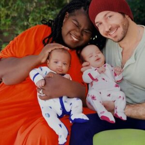 Gabourey Sidibe Instagram - Welcome to the world Cooper and Maya!

Our babies arrived in April and brought so much life and excitement into our existence.  They are sweet and funny and love cuddling with us and are developing a beautiful sibling-hood with each other.  These last 2 months with them have been so fun getting to know their distinct personalities and figuring out the silly things we can do to make them laugh and it’s been absolute Heaven. We are so grateful and honored to be their parents.
📸 : @shutterstock @diggzy