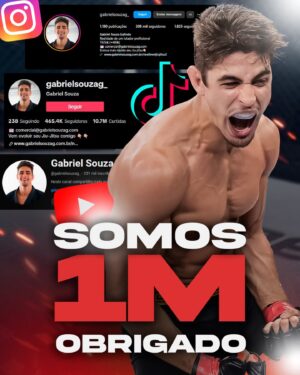 Gabriel Souza Instagram - JÁ SOMOS 1 MILHÃO DE BRABOS! 

1 milhão de pessoas entre Instagram, YouTube e Tik Tok. 1M de pessoas evoluindo junto comigo, acompanhando o meu trabalho e se divertindo.

Uma marca que parecia tão distante quando comecei, hoje é realidade, e eu não imaginava o quão gratificante seria essa jornada.

Essa troca com vocês torna tudo mais divertido e me motiva cada dia mais, só tenho a agradecer por todo o carinho, conselhos, apoio e também às críticas. VOCÊS SÃO FODAS!

Este é só o começo, daqui a pouco seremos 1M em cada plataforma e assim por diante, uma comunidade cada vez maior e mais unida.

Vamos juntos! 🔥👊🏼🥋

Obrigado pela arte @sidereumcontent