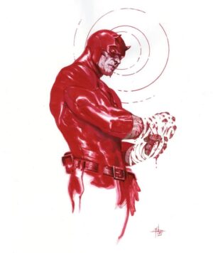 Gabriele Dell'Otto Instagram - “DareDevil variant edition #13” acrylics #aerocolor on @marvel comic board @daredevil #art #comicart @yokaidavid @carmisterpixel