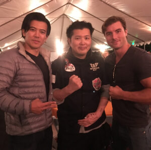 Gaku Space Instagram - Overwatch Wrap Party Year Two with two legends!
I'm honored to be between Akira Yasuda aka @akiman7 Street Fighter character designer, & Arnold Tsang, Overwatch character designer!
I feel so proud & extremely lucky to be a part of Street Fighter & Overwatch franchises.
I didn't know Mr. Yasuda was invited to Blizzcon & showed up at Overwatch wrap party.
FYI, he plays Overwatch in English version & he's a Zenyatta main! Lol
📷: @yohei67
#overwatch #blizzardentertainment #genji
#streetfighter  #streetfighterassassinsfist #capcom #funimation #goki 
#blizzcon #wrapparty
#secondpicwas #with @thechristianhoward #aka #kenmasters