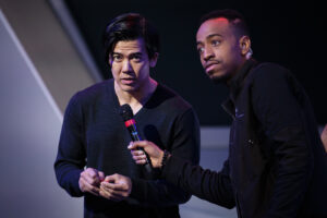 Gaku Space Instagram - Have you been to The Burbank Blizzard Arena yet?
They do raffles to give out awesome goods (when we were there, they gave out Soldier 76 statue, so Lucie & I signed on the box!), a signing session for an assigned team/players etc to keep you entertained between/after the matches.
And we, VAs, might stop by to say hi sometimes.
Please go see @overwatchleague & support the players if you live in or visit LA area!
📷: Robert Paul for Blizzard Entertainment
#overwatch #genji #mercy
#playoverwatch #overwatchleague
#prooverwatchplays 
#blizzardarena #burbank
#lovefans #appreciatefans