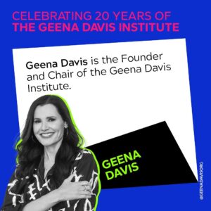 Geena Davis Instagram - You may know Geena for her remarkable film and TV career or as a changemaker in global entertainment media, but to celebrate our 20th anniversary, we’re sharing some fun facts about Geena and the team who bring our mission to life. #seeitbeit #GDI20