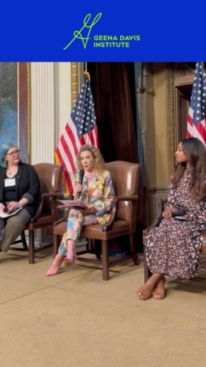 Geena Davis Instagram - President and CEO Madeline Di Nonno was proud to represent GDI at The 2024 White House Summit on STEMM Equity and Excellence today. She led the “Beyond the Lens – Narratives Shaping Futures” panel featuring Rae Wynn-Grant, Wildlife Ecologist, Co-host of Mutual of Omaha’s Wild Kingdom & IF/THEN Ambassador and Sandy Roberts, Education Program Manager, Science Friday. Full 🔗 to session in bio. #girlsleadstem #seeitbeit #stemmforall @madelinedinonno @raewynngrant @kaleidoscopesci @cbsunstoppable @mirandacosgrove @whitehouse