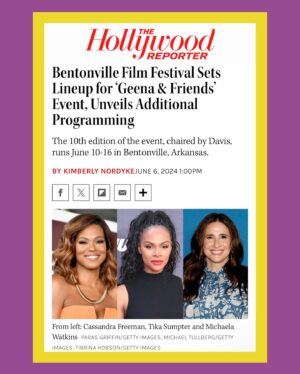 Geena Davis Instagram - Live from The Hollywood Reporter!🎥 We are thrilled to share that Geena and Friends is back! Cassandra Freeman (Bel-Air), Tika Sumpter (Sonic the Hedgehog) and Michaela Watkins (Thanks for Sharing) have joined Geena Davis as they reimagine memorable movie scenes through a woman’s lens. Read all about it at the link in bio!

Stay tuned for more updates of this exciting event!

#BentonvilleFilmFestival #BFF2024 #BentonvilleAr #BFF10 #GeenaDavis #GeenaandFriends