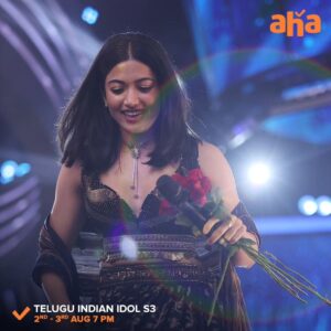 Geetha Madhuri Instagram - Maaku telusu meeru kanipettestharani..! 😌
Inkendenku secret, idhigo mana Telugu Indian Idol stage pai National Crush @rashmika_mandanna 😍💃

#TeluguIndianIdolS3 Episode 15&16 on August 2nd and 3rd at 7pm 🌟

#aha #IndianIdol #idol @musicthaman
@singergeethamadhuri @karthikmusicexp  @sreeramachandra5

@fremantleindia @southindiashopping @cofsils_india @10cric.official @bingo_snacks @sunfeast_yippee @kohler_india @vegajewellers @aashirvaad @telugumatrimonyofficial @tv9telugu @tatateachakragold