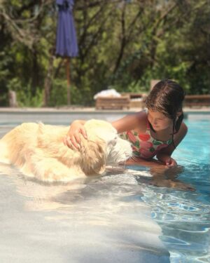 Genevieve Padalecki Instagram - Dog days of summer are almost over!  Celebrating our sweetest boy on international dog day. Arlo, you’re pure joy on four paws. ❤️