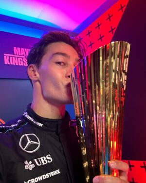 George Russell Instagram - P1!!! 🏆 From P6 to the top step, what an incredible feeling! Running the hard tyres for 34 laps was a risk but it paid off. 💪 Heading into the break with a 1-2 shows all the hard work is paying off. We always believed and will never stop. Let’s go team!!!