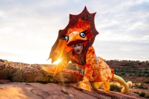 Ginny Lemon Instagram - “A cock, in a frock, on a rock, IN CROCS!”

In honour of the 30th anniversary of The Adventures of Priscilla, Queen of the Desert me and my sisters @officialsistersister @queenutica and @joeyjayisgay were given the fantastic opportunity to re-enact the final scene by claiming up Kings Canyon in full drag to commemorate 30th years of this iconic Australian drag masterpiece of cinema, a cult classic and any drag queens favourite. 

I could never in my wildest dreams believe that I would be lucky enough to be chosen for this, proper have to pinch myself. 

Also when they said “hey do you wanna do a photoshoot up Kings Canyon” I never thought about ACTUALLY walking up there, in FULL DRAG at 4am in the DARK! But we did it! To watch the sunrise in one of the most beautiful places on earth, was an absolute honour. 

Big love and shoutout to the amazing team who were with us the whole way and put up with my Diva fits @thekassieh @with.all.drew.respect  and @discoveryparksandresorts

Shot by @kanechenoweth on location at @watarrkanationalpark 🏜️

#ntaustralia @ntaustralia

Travel #sponsored by @australia 

#SeeAustralia
