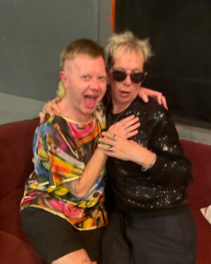 Ginny Lemon Instagram - 2am and the lights come on, who better to be holding hands in deep conversations with? 

They say never meet your heroes especially at 2am 💛 @davidhoyleuniversal 

@happyvalleypride was AMAZING! Such a fabulous time with THE BEST people!