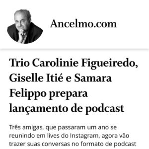 Giselle Itié Instagram - “ A Wondery, estúdio de podcasts da Amazon, está trabalhando em um novo programa que será apresentado pelas atrizes e apresentadoras Carolinie Figueiredo (“Malhação”; “Pedaço de mim”), Giselle Itié (“Bela, a feia”; “Os mercenários”) e Samara Felippo (“Sete pecados”; “Chocolate com pimenta”).
O novo programa original, com lançamento previsto para 2024, marca a primeira vez em mais de 13 anos de amizade que as artistas trabalham juntas em um projeto.
De 2021 a 2022, as atrizes se reuniam semanalmente em lives no Instagram, onde conseguiram se conectar com seu público para debater assuntos como maternidade, trabalho e a vida da mulher moderna. Isto será reproduzido no novo podcast. “ E aí EXAUSTAS?! Preparadas?! ❤️‍🔥 📸 @renamchristofoletti