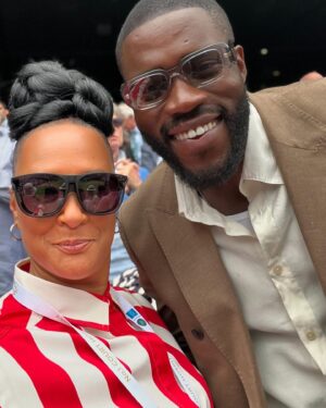Golda Rosheuvel Instagram - Thank you to @americanexpressuk for a fabulous day at Wimbledon!
Big love @martinsimhangbe ❤️

#WithAmex #Gifted

Team
@dionnesmithhair 
@kennethsohmakeup 

Strawberry’s and cream

Wearing 
@jasperconran 
@jasperconranlondon