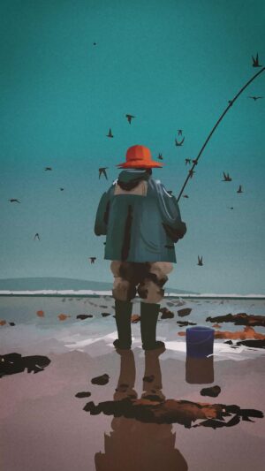 Goro Fujita Instagram - Fishing - Painted and animated in VR using Quill, comped in Premiere.