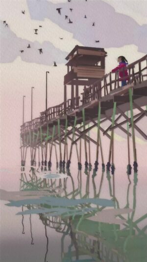 Goro Fujita Instagram - Old Pier - Daily Quillustration painted and animated in VR using Quill, comped in Premiere.