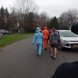 Gregor Gillespie Instagram - 50th annual Webster #turkeytrot  and my first one actually registering for. @x_tina0227 and I didn't know this also doubled as an opportunity to wear costumes. Don't worry next year we'll be prepared!  #bestwrestlerinmma #besthikerinmma #bestfishermaninmma