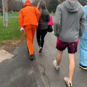 Gregor Gillespie Instagram - 50th annual Webster #turkeytrot  and my first one actually registering for. @x_tina0227 and I didn't know this also doubled as an opportunity to wear costumes. Don't worry next year we'll be prepared!  #bestwrestlerinmma #besthikerinmma #bestfishermaninmma