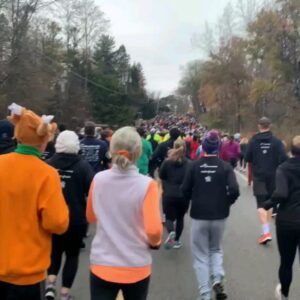 Gregor Gillespie Instagram - 50th annual Webster #turkeytrot  and my first one actually registering for. @x_tina0227 and I didn't know this also doubled as an opportunity to wear costumes. Don't worry next year we'll be prepared!  #bestwrestlerinmma #besthikerinmma #bestfishermaninmma
