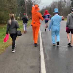 Gregor Gillespie Instagram - 50th annual Webster #turkeytrot  and my first one actually registering for. @x_tina0227 and I didn't know this also doubled as an opportunity to wear costumes. Don't worry next year we'll be prepared!  #bestwrestlerinmma #besthikerinmma #bestfishermaninmma