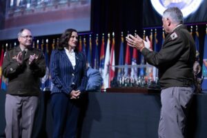 Gretchen Whitmer Instagram - As commander-in-chief of @minationalguard, I was proud to attend the @ngaus.hq conference in Detroit this weekend and honored to receive the Truman Award. 

Our National Guard members are always ready to protect and defend us and the rule of law. Thank you for your service.