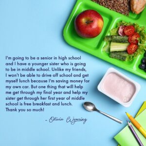Gretchen Whitmer Instagram - Here in Michigan, all public-school students get free breakfast and lunch. That’s a big deal for students like Olivia and her sister. As they both grow and take on new responsibilities, one thing they won’t have to worry about is making sure they have something to eat at school.