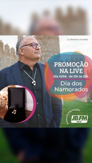 Guilherme Arantes Instagram - O Guilherme Arantes tem um recado pra você! 💙

Dia 12 de junho, às 21h, Guilherme Arantes estará ao vivo no Youtube Oficial da JBFM, com uma live para embalar a sua noite de Dia dos Namorados! 🥰

Uma playlist especialmente preparada para você dividir um momento único com o seu amor, de maneira intimista e encantadora. Ah, e tem mais! Durante a live, você poderá concorrer a pingentes iguais aos do cantor, em ouro e prata!

Fique ligado nas nossas redes e não perca! Ah, já aproveita para deixar nos comentários qual música não pode faltar durante a transmissão. 👇

#jbfm #guilhermearantes #diadosnamorados #oprazerdeviverparamimévocê