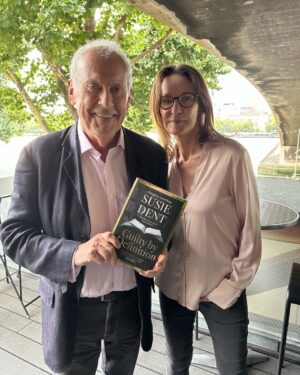 Gyles Brandreth Instagram - I’m under the bridges of London tonight with one of my favourite people: @susie_dent - @ZaffreBooks have just published her first novel: it’s a tantalising mystery set in the world of words. You’ll love it. I did. Congratulations Susie! Guilty by Definition …