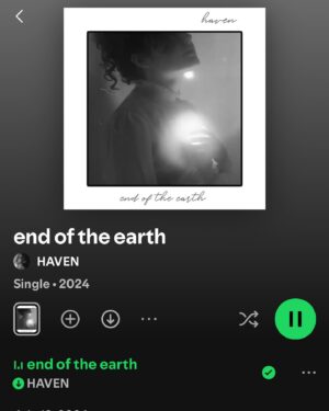 HAVEN Instagram - surprise!!! I dropped a new one today!! ◡̈ “end of the earth” out everywhere 🤍✍🏼