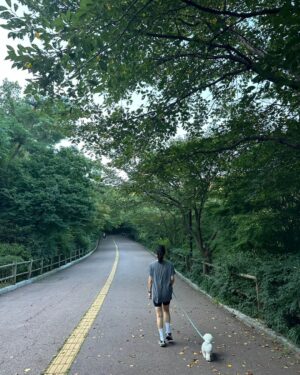 Han Hye-yeon Instagram - 𝕋ℍ𝔼 ℂ𝕌𝕋𝔼𝕊𝕋 ℝ𝕌ℕℕ𝕀ℕ𝔾 𝕄𝔸𝕋𝔼 🐶🐶
있잖아 너 분명히 걷는다고 했잖아 어뜩할래 ~~;;;
집에 가까? ㅋㅋㅋㅋㅋㅋㅋ stop & go 를 백번하다 결국 안고 
남산행 7km 오운완🏃‍♀️ 그래두 고마웠어 모래 주머니 효과😅

#인생뭐있어 #타협하지않는삶 #모닝루틴 #오운완