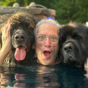 Harvey Fierstein Instagram - Davis and Charlie and me. We know how to stay cool in this weather. Wendy Modic shot this,