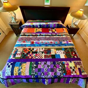 Harvey Fierstein Instagram - This QUILT AS YOU GO piece was created from scraps and orphan blocks that I tossed in a box. An entire king sized quilt and it didn't make a dent in that box! Does fabric breed?