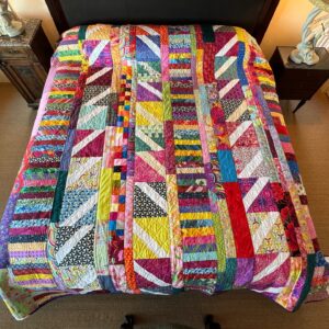 Harvey Fierstein Instagram - And another one hits the bed! I believe this one will be sold to benefit The American Cancer Society of CT after the New Year. It is a happy quilt!