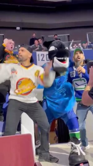 Harvinder Sihra Instagram - For two kids who grew up playing ice hockey, loving the @NHL & @Canucks, becoming the official hype men for our great city, is a dream come true. Thank you, for the love Vancouver! #LifeGoals

#VancouverCanucks⁠ #GoCanucksGo