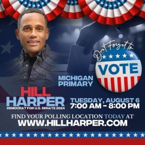 Hill Harper Instagram - Today is the day to make a difference! Let’s come together, vote for Hill Harper, and create a brighter future. Your voice matters, so let’s make history with hope and unity. Vote today, August 6th, 2024!