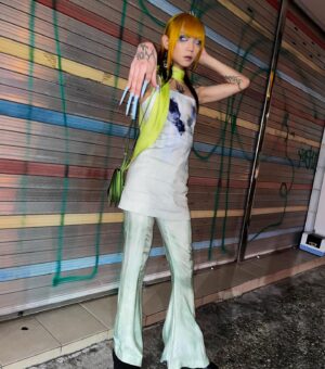 HoSo Terra Toma Instagram - 🫀 @acnestudios 
Had a magical night, thank you for dressing me🪲 
Hair by @laken.ria