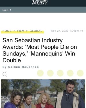 Iair Said Instagram - Salimos en @variety con @losdomingosfilm 💙

Les dejo los videos de la premiacion de industria @sansebastianfes para compartir la emoción.

Gracias x todos los mensajes y saludos. 💙