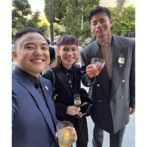 Ian Alexander Instagram - immeasurable gratitude to @goldhouseco for honoring me in the 2021 #A100 list, and for inviting me to the 2023 #GoldGala last weekend! ✨🌟 i’m proud to celebrate our pan-Asian Pacific community during #APAheritagemonth 😸 

suit by @rowenasocialclub !!👔
hair & makeup by me 💋 (@kimchi_chic complimented my eye makeup, shoutout @patmcgrathreal)
thank u Mal, Drew, Noah, & Leo for the accessories, and Maze for the pants!!
and in my grandfather’s honor, i’m wearing his bracelet & ring 💛