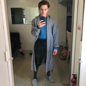 Ian Grey Instagram - it’s real cabin fever hours now. (last pic was taken long before any of this was happening btw). text the homies you miss them but so help me GOD if i catch any of you not practicing proper social distancing i’m gonna delaware smash these slippers straight at your esophagus. 
kbacktothestudiobye