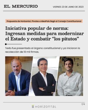 Ignacio Briones Instagram - 🟠 ¡Necesitamos tu ayuda! A partir de hoy, hasta el 7 de julio, necesitamos reunir 10 mil firmas para que nuestra propuesta llegue al Consejo Constitucional. 

“Por un Estado sin pitutos: un Estado moderno para los ciudadanos”, así se denomina la iniciativa popular de norma, elaborada desde Horizontal, @ideapais y @pivotes_cl. 🔎 Hoy nuestro Estado carece de estándar transversal de gobernanza que asegure autonomía y excelencia técnica 👉🏻 Esto dificulta su eficiencia, eficacia y flexibilidad para estar al servicio de las personas 😧.

Pero, ahora la nueva Constitución 📄 representa una oportunidad única de romper la inercia en estas materias, donde ha sido escasa la voluntad política para avanzar. 👀 La oportunidad es ahora, no podemos dejarla pasar.

🤝🏻 ¡Súmate en el link de la BIO y en las historias destacadas! 

#modernizaciondelestado #PorUnEstadoSinPitutos #consejoconstitucional #comisionexperta #constitucion #estado #iniciativapopulardenorma #participacion