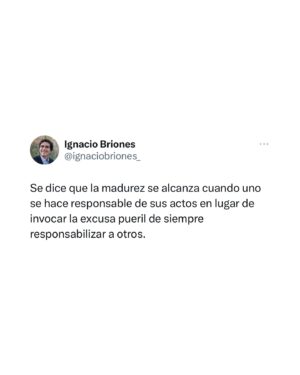Ignacio Briones Instagram - Madurez y responsabilidad.