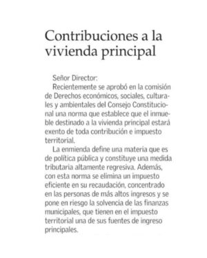 Ignacio Briones Instagram - En Chile 8 de cada 10 personas no pagan contribuciones. Quienes pagan este impuesto territorial son las personas de más altos ingresos.

Esta enmienda es altamente regresiva y además define una materia que es una política pública.

Ninguna constitución seria debe grabar en piedra políticas públicas que son propias del ámbito de la ley y del debate democrático.