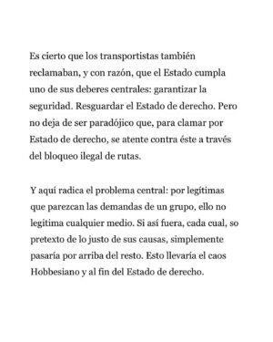 Ignacio Briones Instagram - Lo de los camioneros es solo la punta del iceberg de un problema más extenso: reivindicar causas particulares con medios ilegitimos como tomas de todo tipo.

No cabe doble estándar de condenar medios dependiendo de la simpatía política que las causas despierten.

Comparto mi columna publicada en La Tercera.