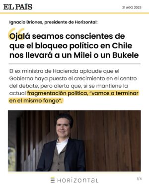 Ignacio Briones Instagram - El ex ministro de Hacienda y presidente de Horizontal, @ignaciobriones_ , explica que el gran problema de Chile es el sistema político, lo que ha impactado en la pérdida de crecimiento 📉 durante la última década. Además, sostiene que estamos ante una “lógica de suma cero, donde tu derrota es mi ganancia”. Precisamente ese punto ha generado un “descrédito” en la política 😧.
 
¿Cómo salir de esta crisis? 🔎 El hito clave es cerrar el capítulo constitucional. Así, valora el texto elaborado por los expertos, puesto que logra un acuerdo transversal de izquierda a derecha 🤝🏻. “Es la oportunidad de cerrar este tema, porque esto no lo puede hacer el Congreso que es juez 👩🏻‍⚖️ y parte y no va a cambiar las reglas electorales que los benefician” 💬, afirma en entrevista con el diario @el_paischile .

#sistemapolitico #Constitucion #anteproyecto #ConsejoConstitucional #ComisionExperta #economia #crecimiento #javiermilei #nayibbukele