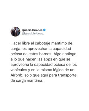 Ignacio Briones Instagram - El reciente paro de camioneros nos ha vuelto a hacer conversar sobre medios alternativos para el transporte de carga en Chile. Uno fundamental, aunque desconocido para muchos, es el cabotaje marítimo. Ya he tuiteado sobre este, pero hoy -a pedido de varios- haremos doble click...
